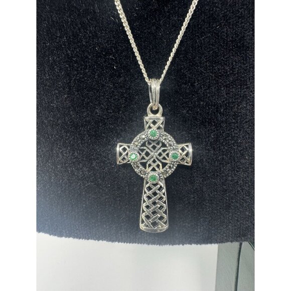 Celctic Cross And Chain 925 Made In Ireland - Picture 2 of 9